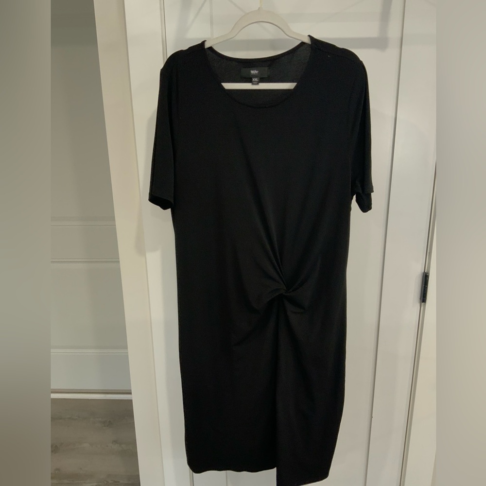 Black Knot Front Jersey T-shirt  Dress